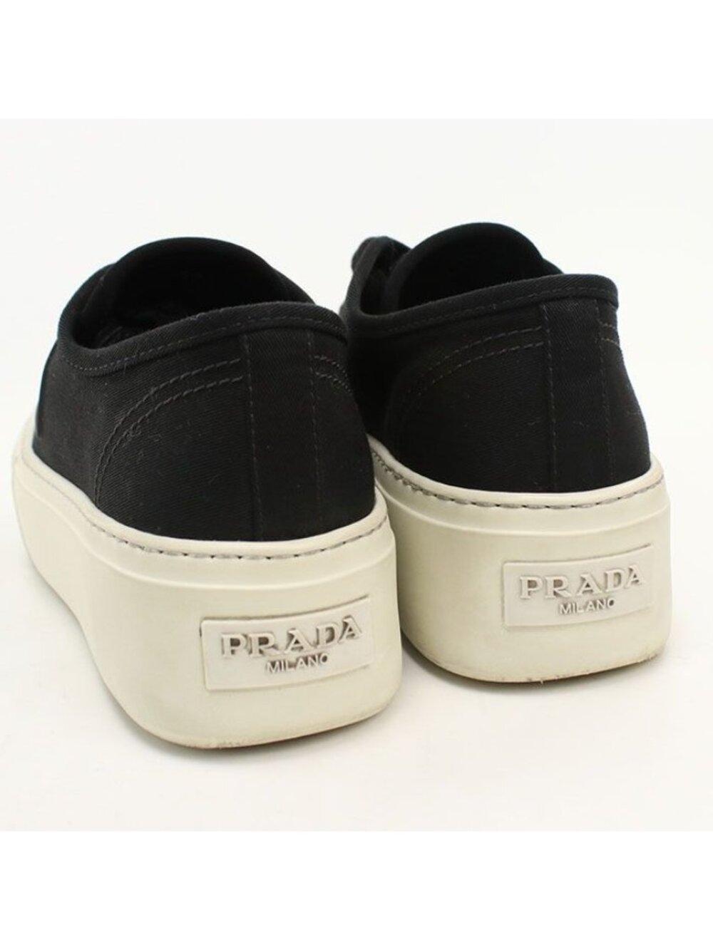 Prada Low Cut Triangle Logo Sneakers Cotton - Picture 4 of 9